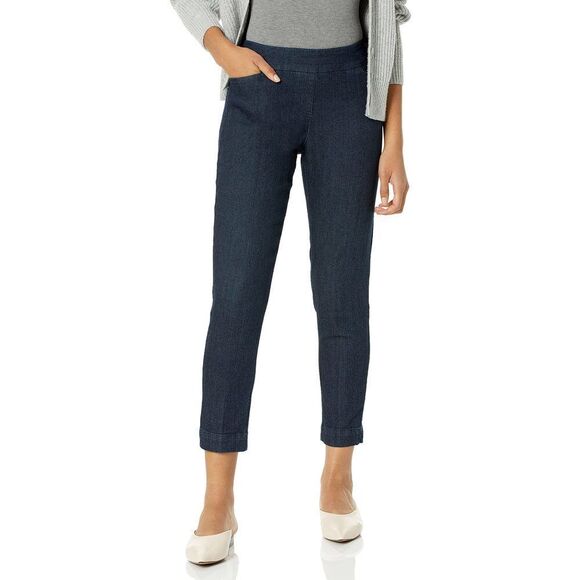 SLIM-SATION Women's Misses Ankle Pant L Pockets 8 Denim